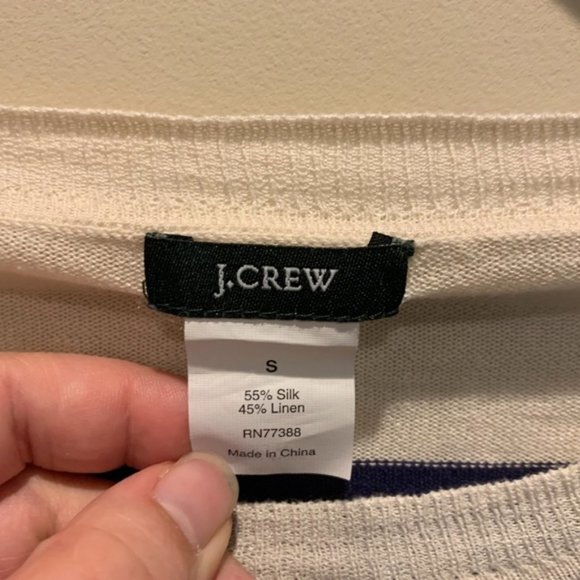 J. CREW Stripe Linen Swingtime Sweater Sma… - Picture 3 of 5